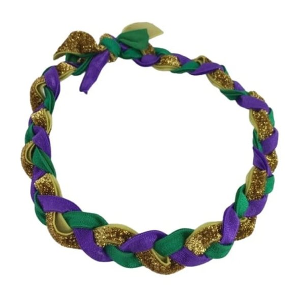 Mardi Gras Braided Headband~Mardi Gras Glitter Headband - Picture 1 of 1